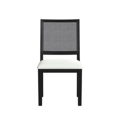 Bahama Breeze Dining Chair with White Fabric in Black (2 Per Carton)