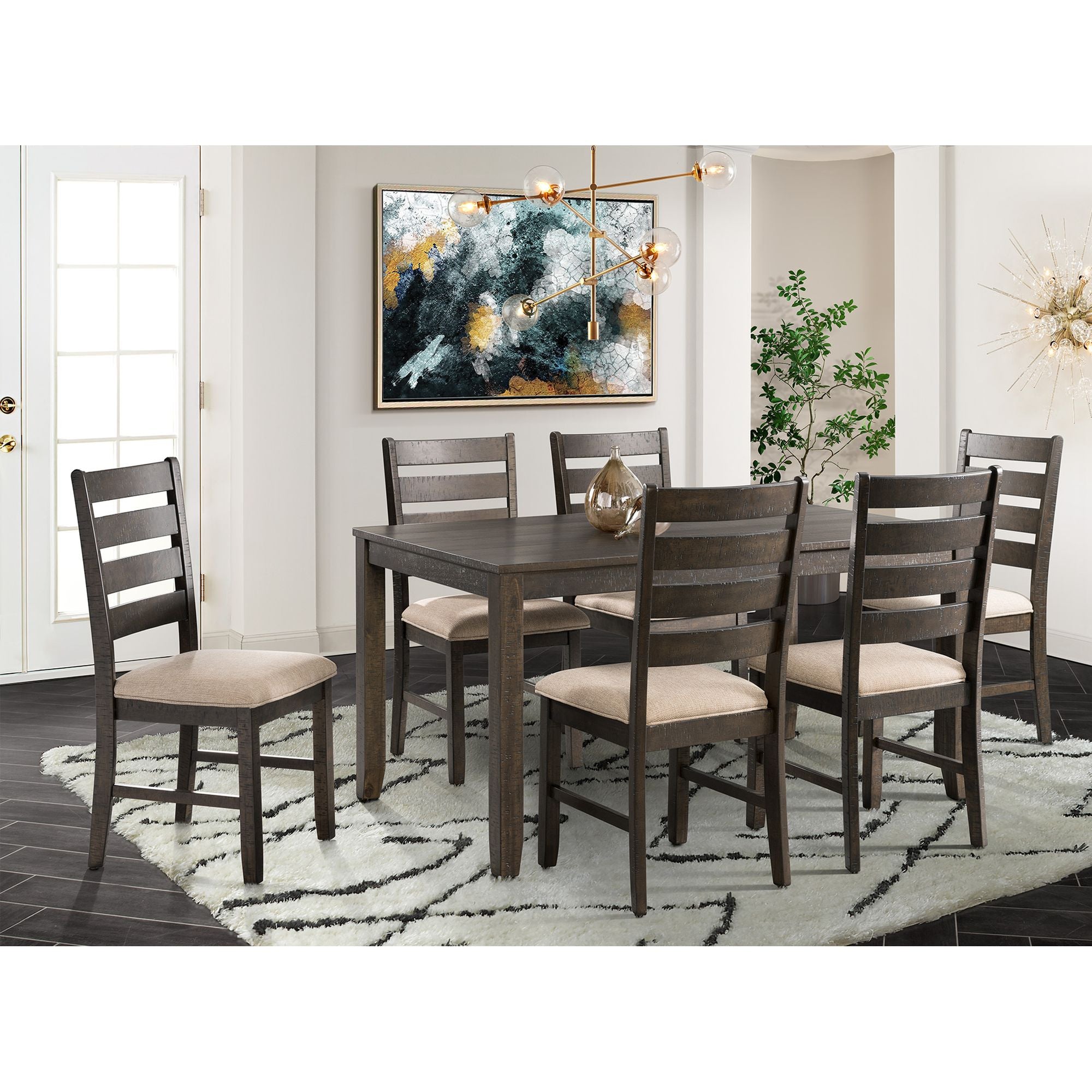 Brock 60" 7 Pc Dining Set – SKU DBR1007DS | Elements