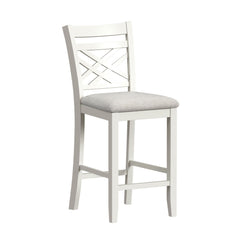 Brooks 5PC Counter Set with Table and 4 UPH Seat & Wood Back Chairs in Medium Brown & White