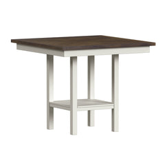 Brooks 5PC Counter Set with Table and 4 UPH Seat & Wood Back Chairs in Medium Brown & White