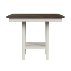 Brooks 5PC Counter Set with Table and 4 UPH Seat & Wood Back Chairs in Medium Brown & White