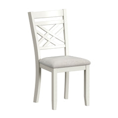 Brooks 6PC Dining Set with Table, 4 Wood Back and UPH Seat Chairs, and Bench in Medium Brown & White