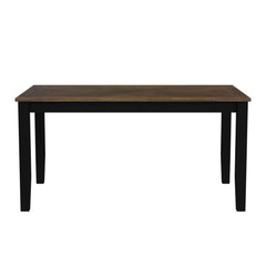 Brooks 6PC Dining Set with Table, 4 Wood Back and UPH Seat Chairs, and Bench in Medium Brown & Black