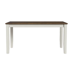 Brooks 6PC Dining Set with Table, 4 Wood Back and UPH Seat Chairs, and Bench in Medium Brown & White