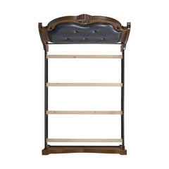 Cadenza Queen UPH Bed with Black PU in Brown