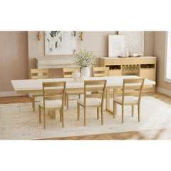 Cambrie Buffet with LED and Power in Off-White and Natural