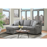 Caracas Sectional Sleeper Chofa with Pull Bed, Drop Table & USB in Palmer Grey – SKU U-5140-4551-304 | Elements