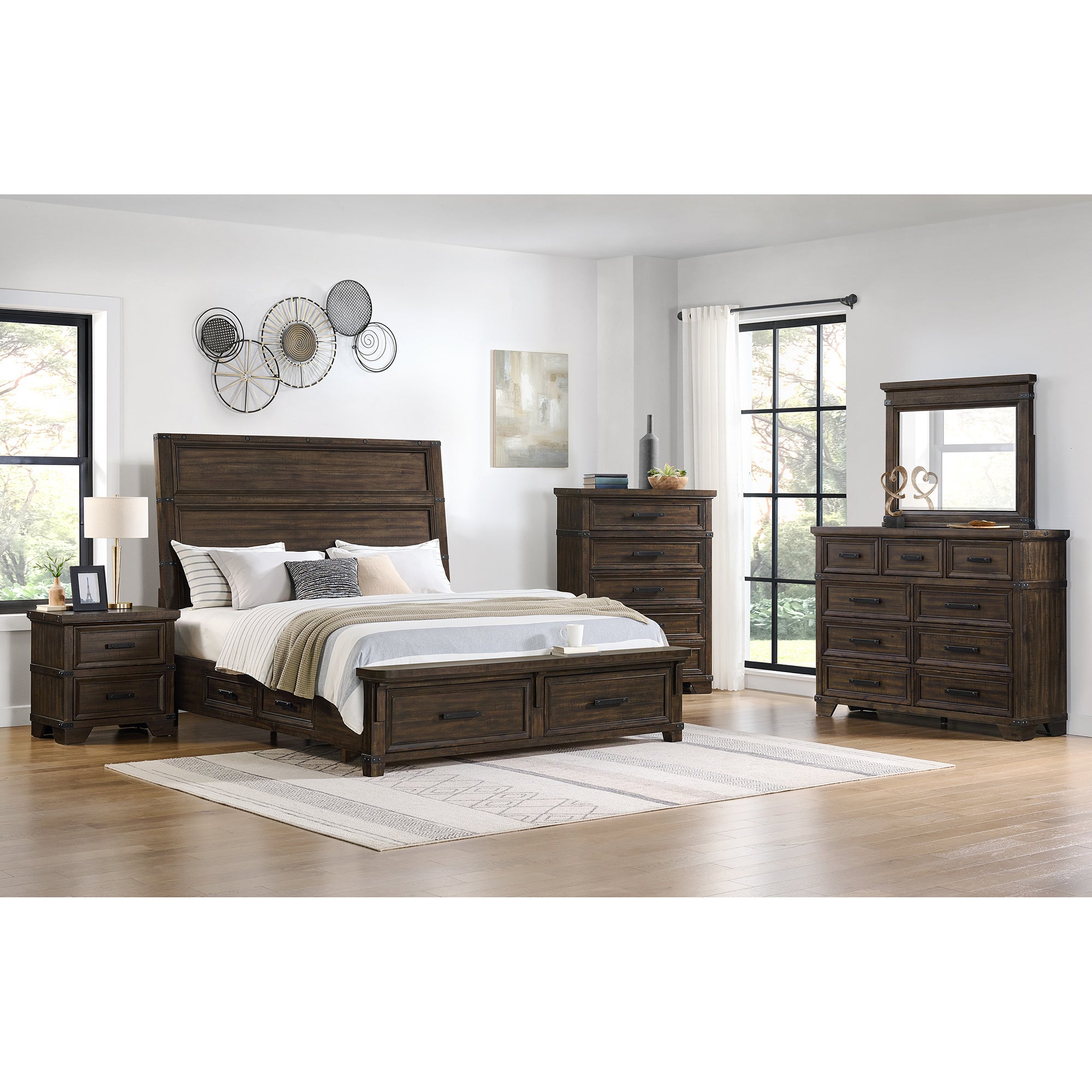 Colorado City 2-Drawer Nightstand with USB in Charcoal – SKU B-13010-8-NS | Elements