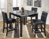 Hoover Furniture Outlet - Ashley Furniture - Maysville Counter Height Dining Table and Bar Stools (Set of 5) - Square Counter TBL Set (5/CN) - D154-223
