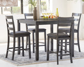 Hoover Furniture Outlet - Ashley Furniture - Bridson Counter Height Dining Table and Bar Stools (Set of 5) - Square Counter TBL Set (5/CN) - D383-223