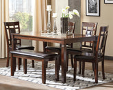 Hoover Furniture Outlet - Ashley Furniture - Bennox Dining Table and Chairs with Bench (Set of 6) - Dining Room Table Set (6/CN) - D384-325