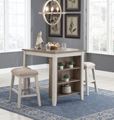 Hoover Furniture Outlet - Ashley Furniture - Skempton Counter Height Dining Table and Bar Stools (Set of 3) - RECT DRM Counter TBL Set(3/CN) - D394-113