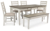 Hoover Furniture Outlet - Ashley Furniture - Skempton Dining Table, 4 Chairs, and Bench - Dining Table, 4 Chairs, and Bench - D394D5