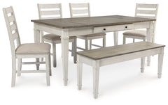 Hoover Furniture Outlet - Ashley Furniture - Skempton Dining Table, 4 Chairs, and Bench - Dining Table, 4 Chairs, and Bench - D394D5