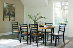 Hoover Furniture Outlet - Ashley Furniture - Blondon Dining Table and 6 Chairs (Set of 7) - RECT DRM Table Set (7/CN) - D413-425
