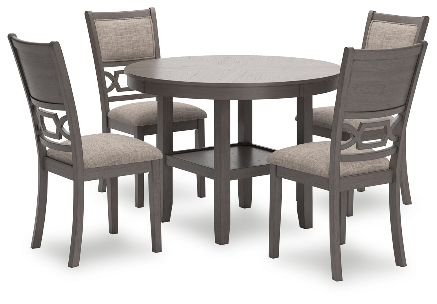Hoover Furniture Outlet - Ashley Furniture - Wrenning Dining Table and 4 Chairs (Set of 5) - Dining Room Table Set (5/CN) / Gray - D425-225