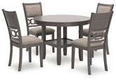 Hoover Furniture Outlet - Ashley Furniture - Wrenning Dining Table and 4 Chairs (Set of 5) - Dining Room Table Set (5/CN) / Gray - D425-225