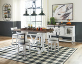 Hoover Furniture Outlet - Ashley Furniture - Valebeck Counter Height Dining Table, 4 Barstools and Server - Counter Height Dining Table, 4 Barstools and Server - D546D15