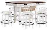 Hoover Furniture Outlet - Ashley Furniture - Valebeck Counter Height Dining Table and 6 Barstools - Counter Height Dining Table and 6 Barstools - D546D33
