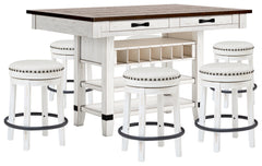 Hoover Furniture Outlet - Ashley Furniture - Valebeck Counter Height Dining Table and 6 Barstools - Counter Height Dining Table and 6 Barstools - D546D33