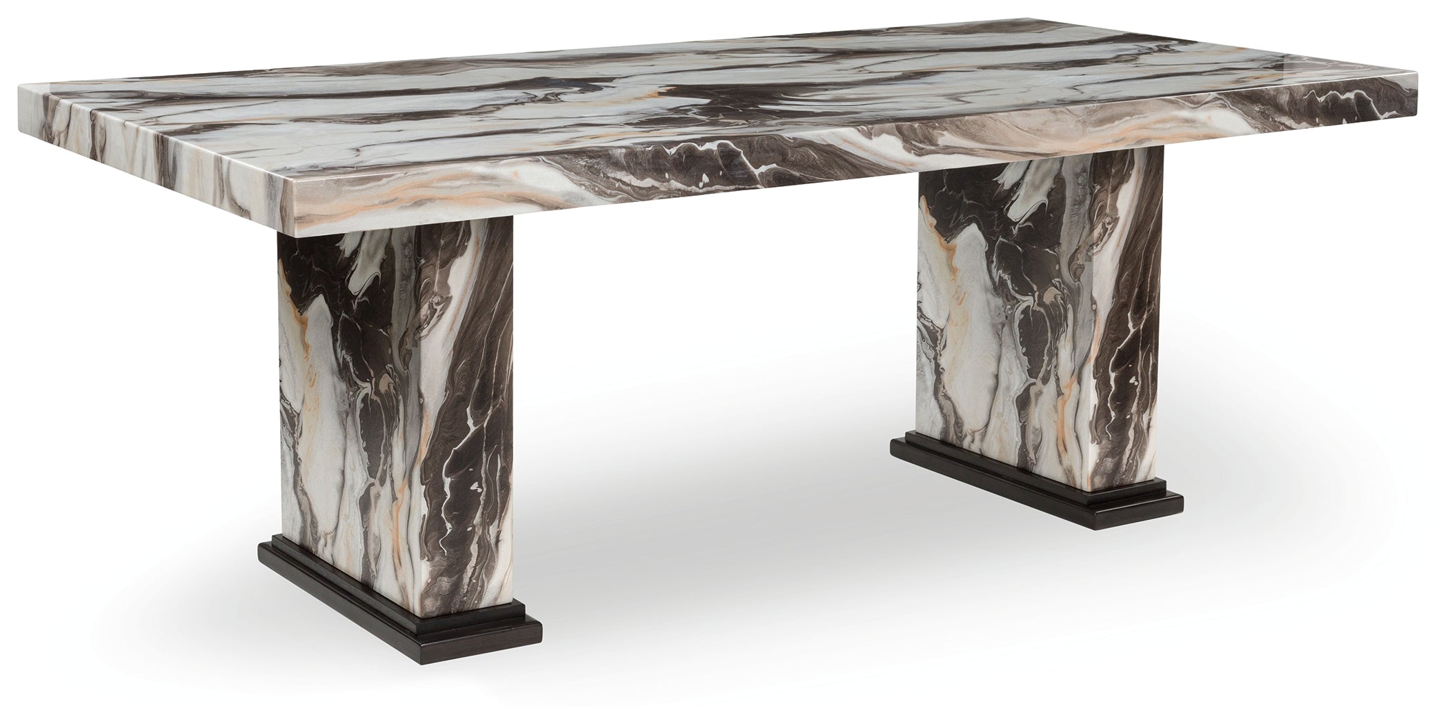 Hoover Furniture Outlet - Ashley Furniture - Jeshina Dining Table - Dining Table / Dark Brown/Beige - PCD581D4