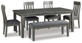 Hoover Furniture Outlet - Ashley Furniture - Hallanden Dining Table, 4 Chairs, and Bench - Dining Table, 4 Chairs, and Bench - D589D2