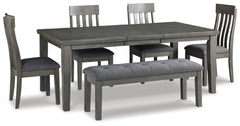 Hoover Furniture Outlet - Ashley Furniture - Hallanden Dining Table, 4 Chairs, and Bench - Dining Table, 4 Chairs, and Bench - D589D2