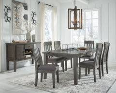Hoover Furniture Outlet - Ashley Furniture - Hallanden Dining Table, 6 Chairs and Server - Dining Table, 6 Chairs and Server - D589D5