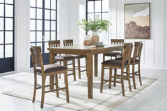 Hoover Furniture Outlet - Ashley Furniture - Urbinforte Counter Height Extension Dining Table and 6 Barstools - Counter Height Extension Dining Table and 6 Barstools - PCD592D6