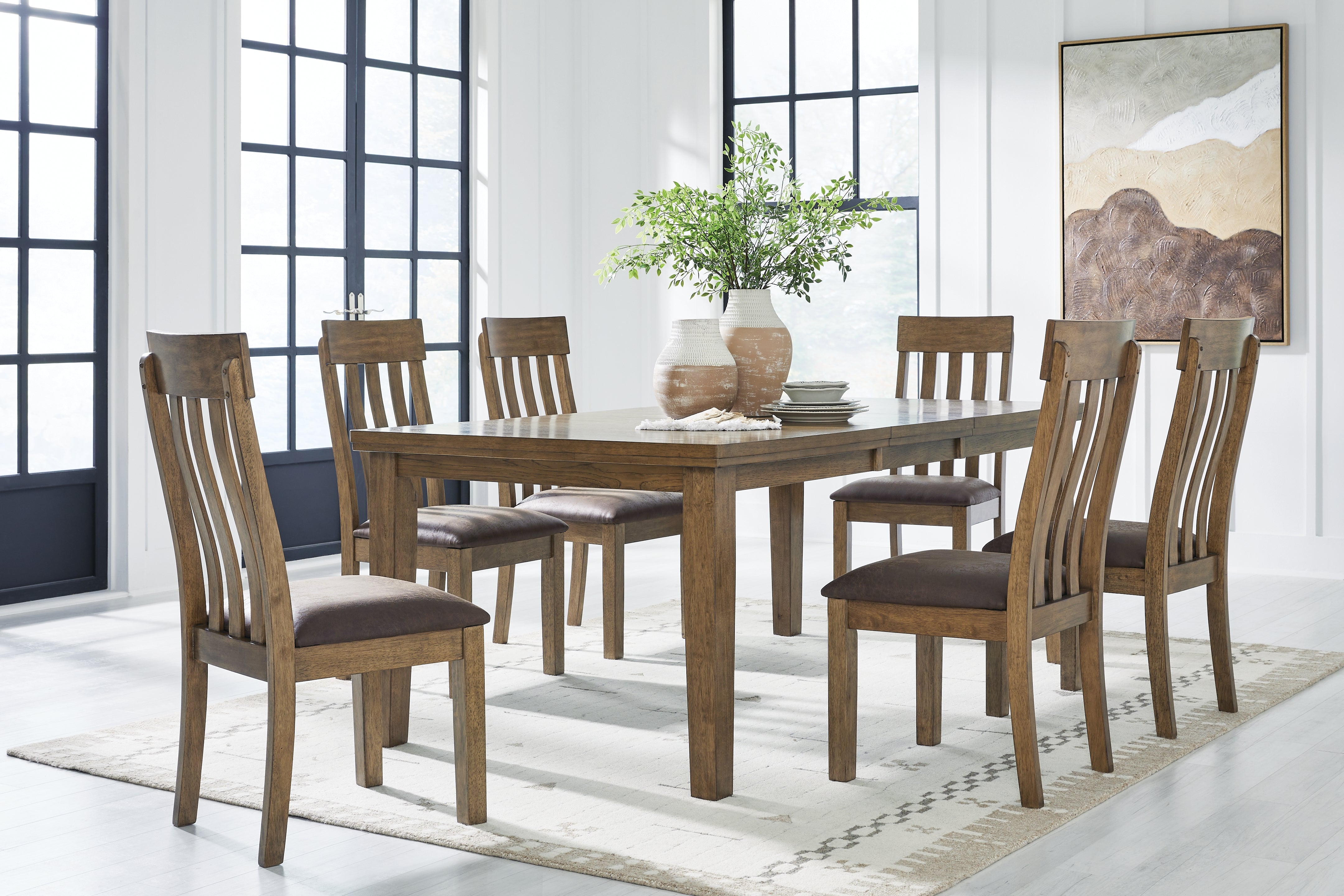 Hoover Furniture Outlet - Ashley Furniture - Urbinforte Extension Dining Table and 6 Chairs - Extension Dining Table and 6 Chairs - PCD592D5