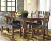 Hoover Furniture Outlet - Ashley Furniture - Ralene Dining Table and 4 Chairs and Bench - Dining Table and 4 Chairs and Bench - D594D2