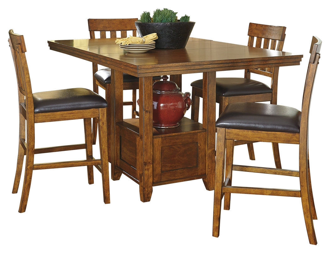 Hoover Furniture Outlet - Ashley Furniture - Ralene Counter Height Dining Table and 4 Barstools - Counter Height Dining Table and 4 Barstools - D594D1