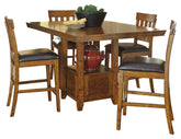 Hoover Furniture Outlet - Ashley Furniture - Ralene Counter Height Dining Table and 4 Barstools - Counter Height Dining Table and 4 Barstools - D594D1