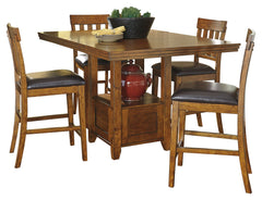 Hoover Furniture Outlet - Ashley Furniture - Ralene Counter Height Dining Table and 4 Barstools - Counter Height Dining Table and 4 Barstools - D594D1