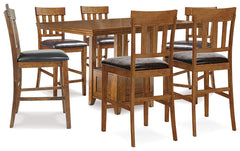 Hoover Furniture Outlet - Ashley Furniture - Ralene Counter Height Dining Table and 6 Barstools - Counter Height Dining Table and 6 Barstools - D594D5