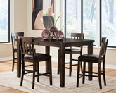 Hoover Furniture Outlet - Ashley Furniture - Haddigan Counter Height Dining Table and 4 Barstools - Counter Height Dining Table and 4 Barstools - D596D9