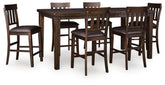 Hoover Furniture Outlet - Ashley Furniture - Haddigan Counter Height Dining Table and 6 Barstools - Counter Height Dining Table and 6 Barstools - D596D11