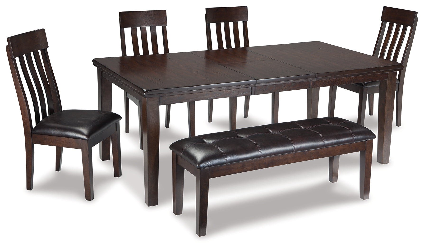 Hoover Furniture Outlet - Ashley Furniture - Haddigan Dining Table with 4 Chairs and Bench - Dining Table with 4 Chairs and Bench - D596D2