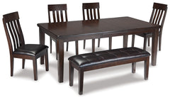 Hoover Furniture Outlet - Ashley Furniture - Haddigan Dining Table with 4 Chairs and Bench - Dining Table with 4 Chairs and Bench - D596D2