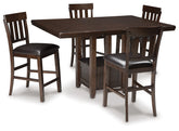 Hoover Furniture Outlet - Ashley Furniture - Haddigan Counter Height Dining Table with 4 Barstools - Counter Height Dining Table with 4 Barstools - D596D5