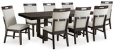 Hoover Furniture Outlet - Ashley Furniture - Neymorton Dining Table and 8 Chairs - Dining Table and 8 Chairs - D618D3