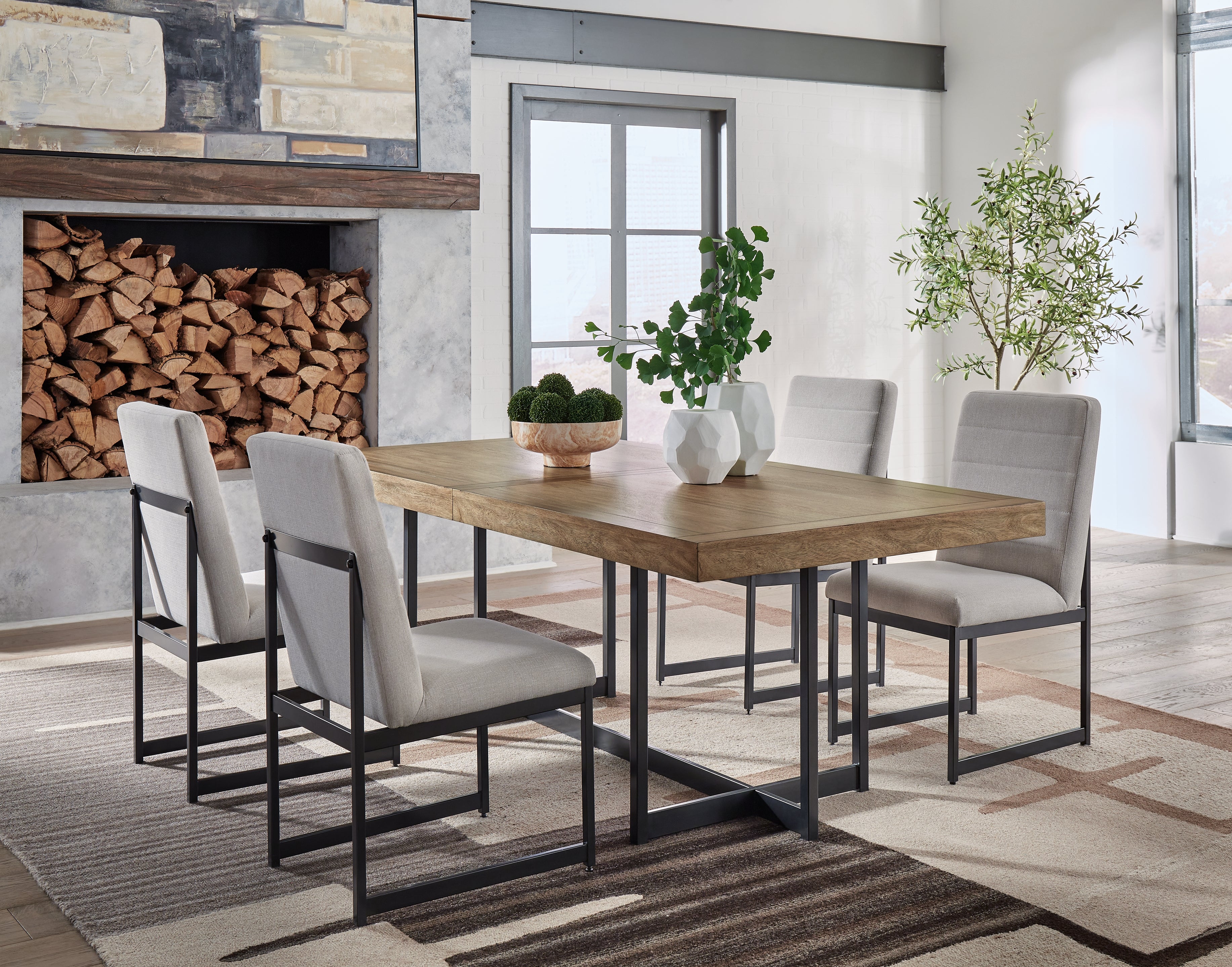 Hoover Furniture Outlet - Ashley Furniture - Tomtyn Dining Table and 4 Chairs - Dining Table and 4 Chairs - D622D1