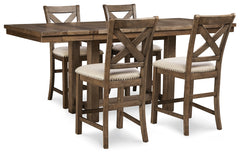 Hoover Furniture Outlet - Ashley Furniture - Moriville Counter Height Dining Table and 4 Barstools - Counter Height Dining Table and 4 Barstools - D631D1