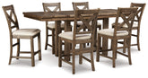 Hoover Furniture Outlet - Ashley Furniture - Moriville Counter Height Dining Table and 6 Barstools - Counter Height Dining Table and 6 Barstools - D631D10
