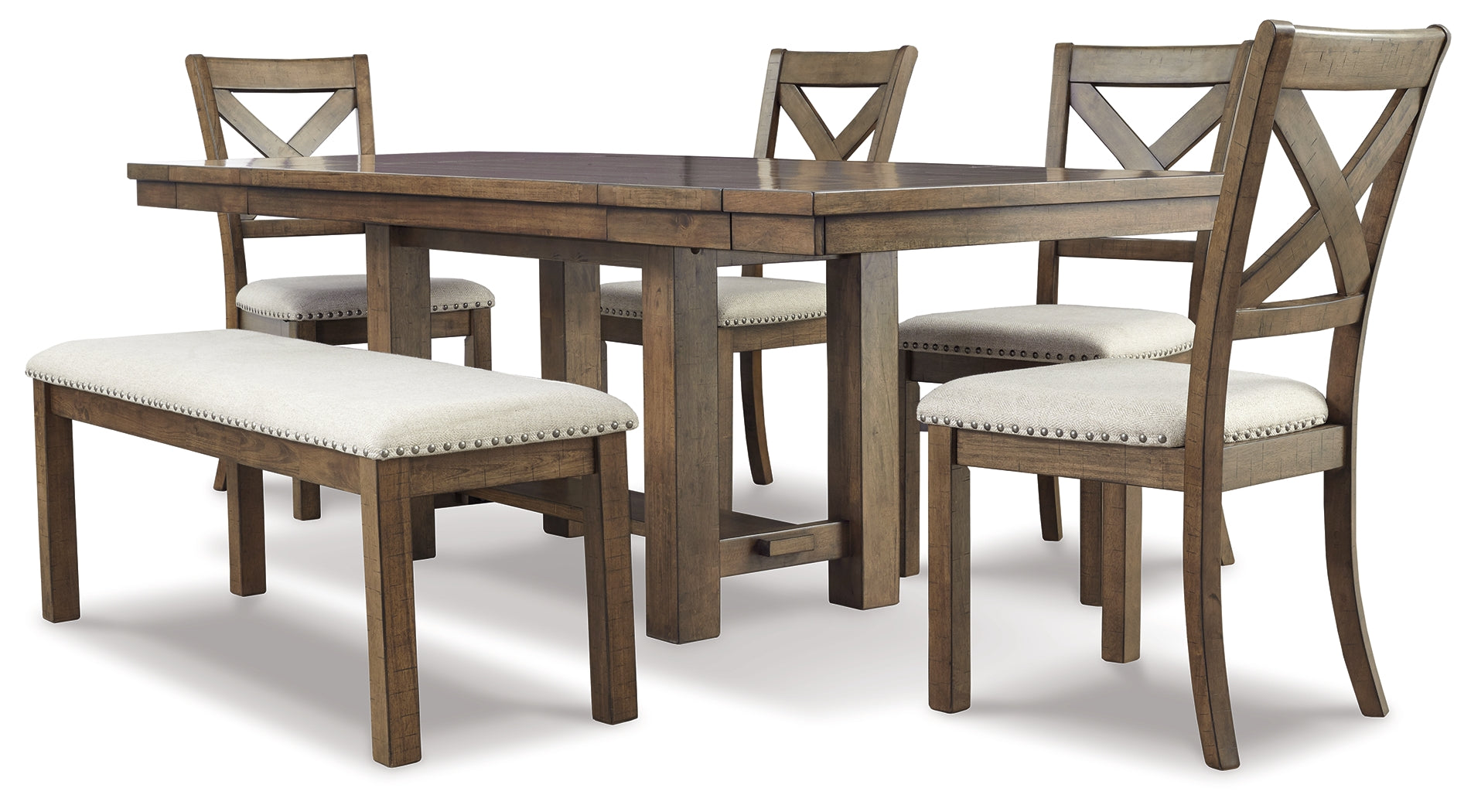 Hoover Furniture Outlet - Ashley Furniture - Moriville Dining Table and 4 Chairs and Bench - Dining Table and 4 Chairs and Bench - D631D6