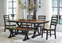 Hoover Furniture Outlet - Ashley Furniture - Wildenauer Dining Table, 4 Chairs and Bench - Dining Table, 4 Chairs and Bench - D634D2