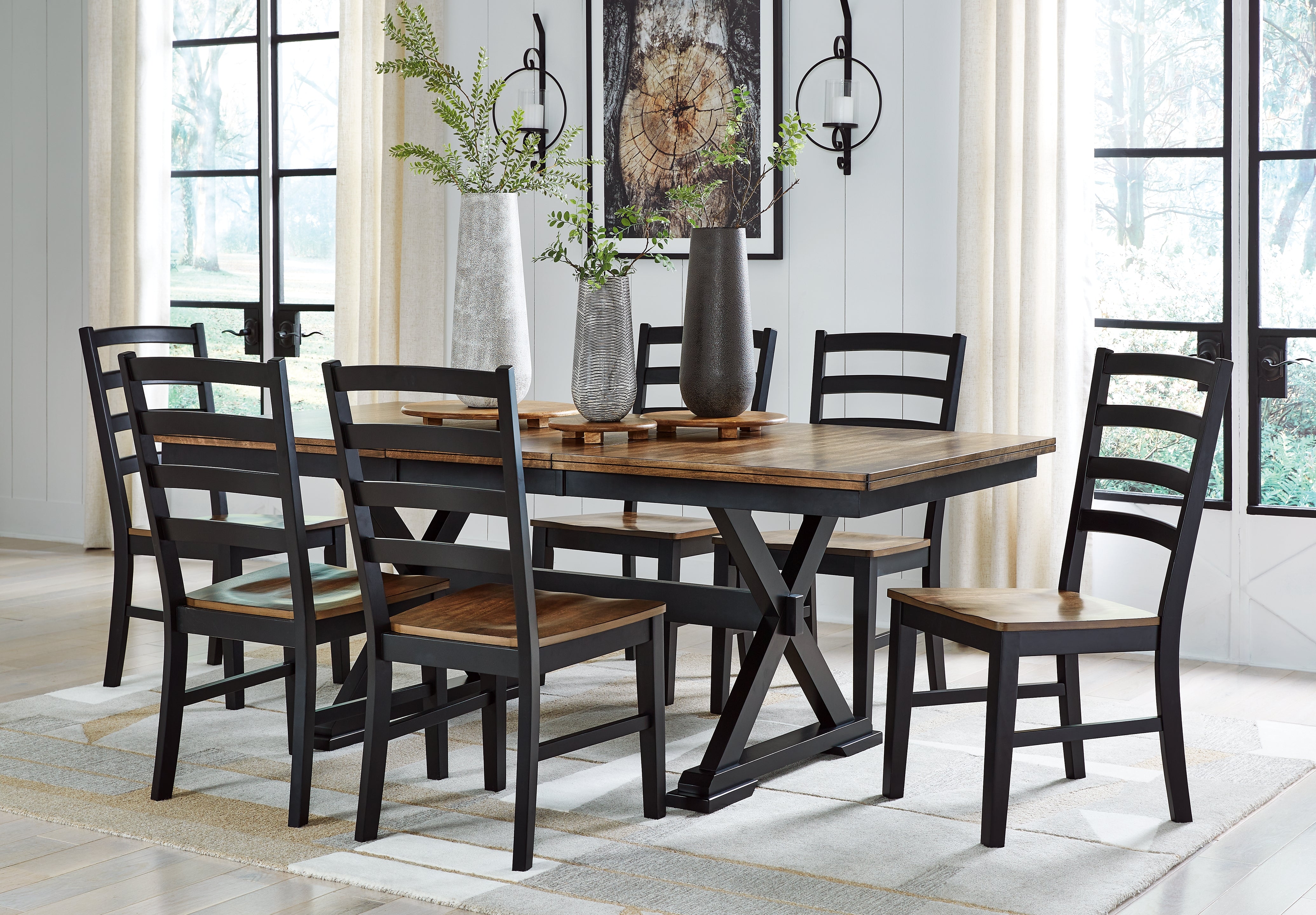 Hoover Furniture Outlet - Ashley Furniture - Wildenauer Extension Dining Table and 6 Chairs - Extension Dining Table and 6 Chairs - D634D4