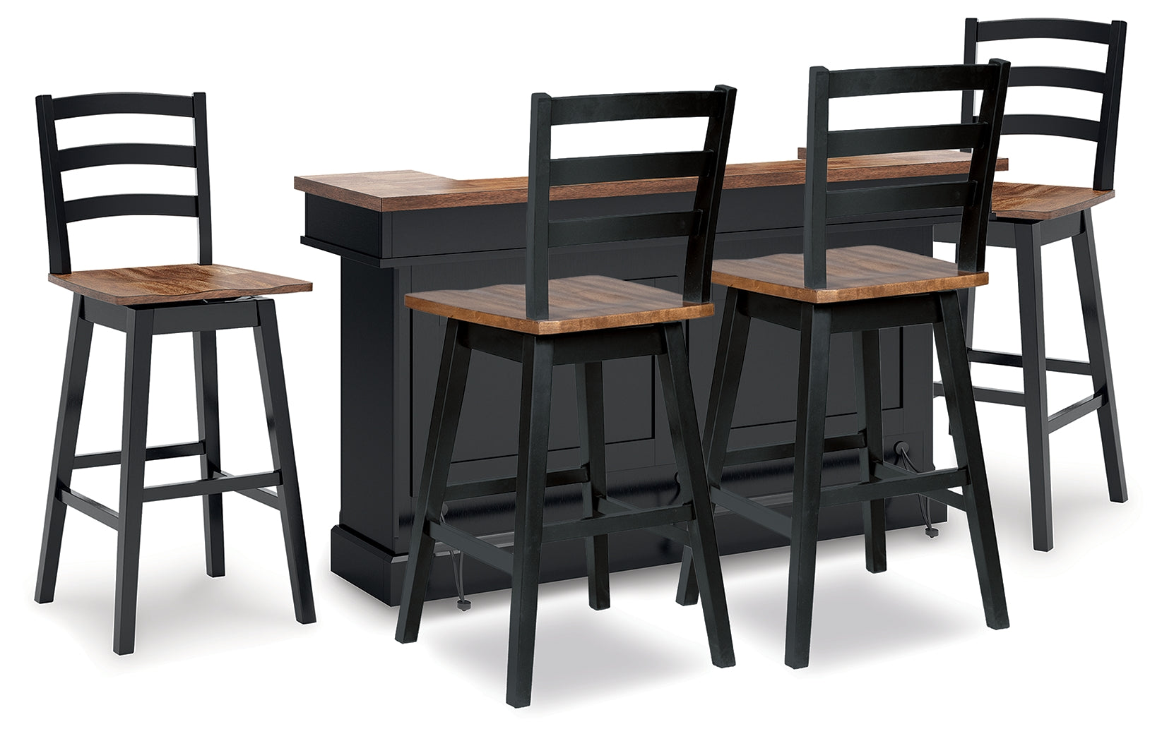 Hoover Furniture Outlet - Ashley Furniture - Wildenauer Bar Table and 4 Barstools - Bar Table and 4 Barstools - D634D6