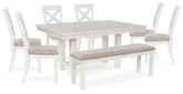 Hoover Furniture Outlet - Ashley Furniture - Robbinsdale Dining Table, 6 Chairs and Bench - Dining Table, 6 Chairs and Bench - D642D11