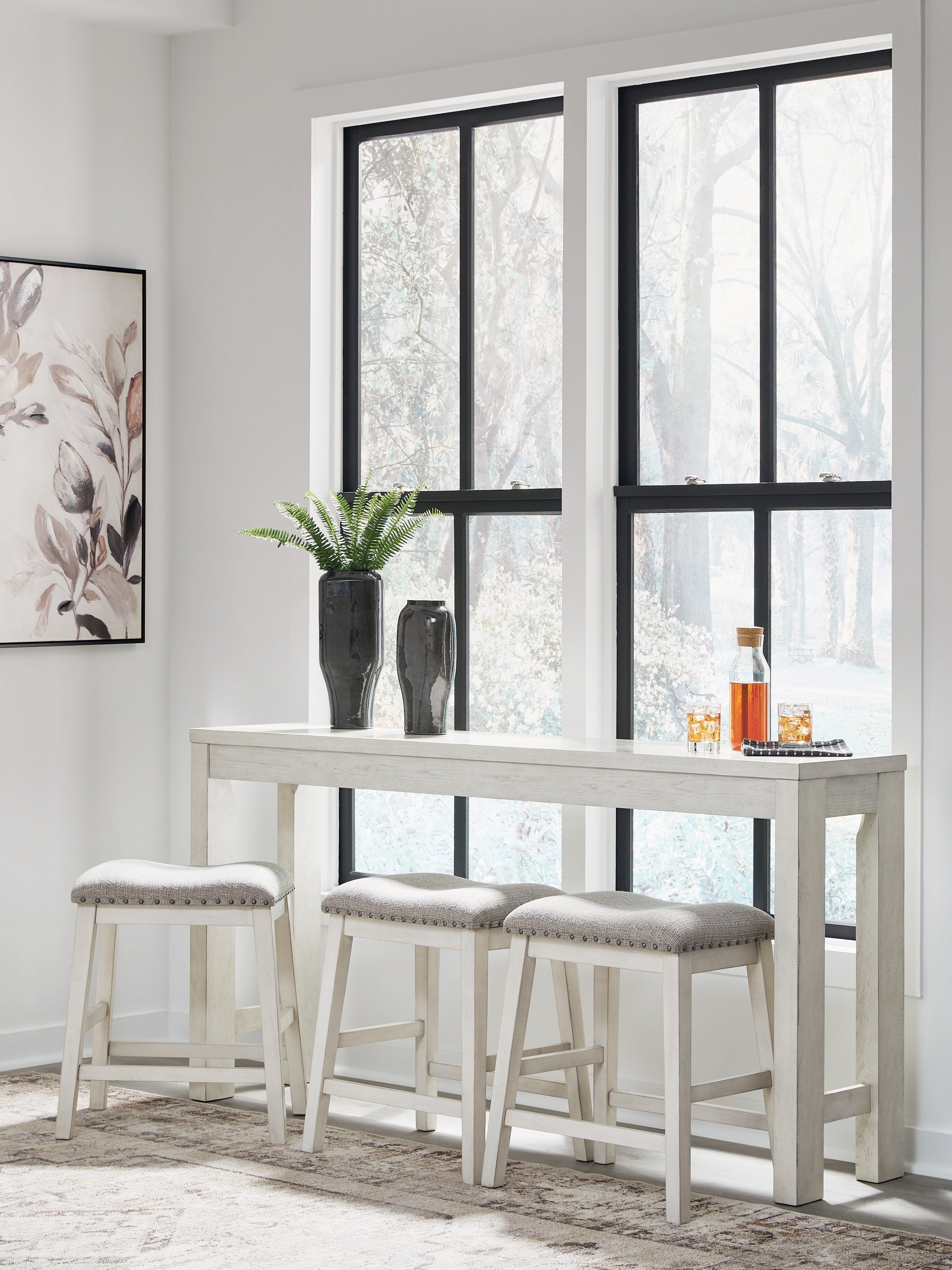 Hoover Furniture Outlet - Ashley Furniture - Robbinsdale Counter Height Dining Table and 3 Barstools Set - RECT DRM Counter TBL Set(4/CN) - D642-113